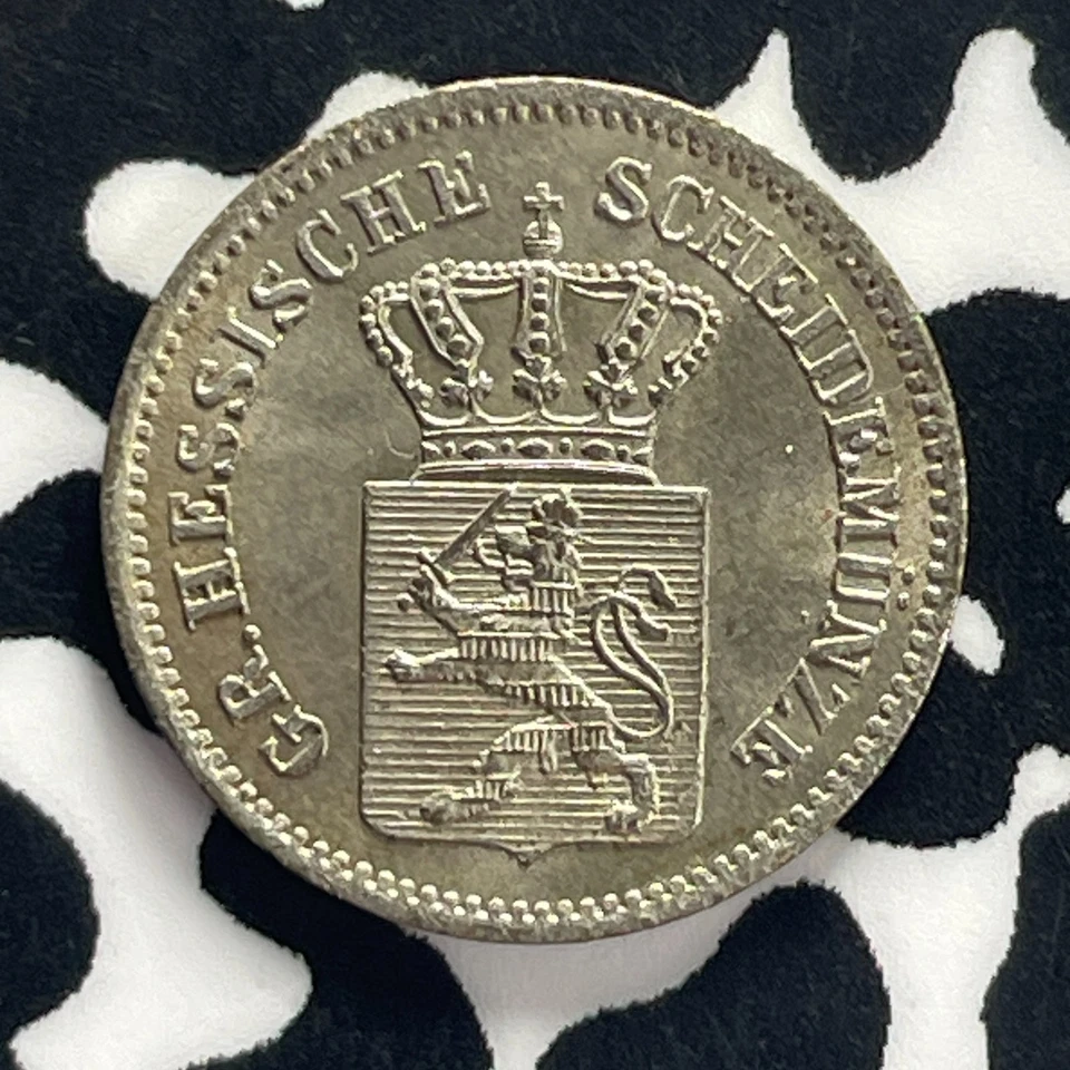 1866 Germany Hesse-Darmstadt 1 Kreuzer Lot#GB143 High Grade! Beautiful! - Image 1 of 2