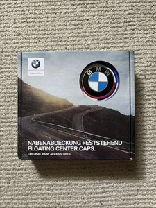 BMW Limited Edition 50th Anniversary Floating Centre Caps 68mm - Picture 1 of 4