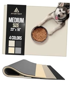 23x16'' Silicone Dog Mat for Food and Water, 0.63'' Edge Dog Food Bowl Mats - Picture 1 of 7