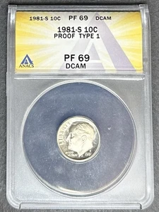 1981-S Type 1 Proof Roosevelt Dime ANACS PF-69 DCAM, Buy 3 Items, Get $5 Off!! - Picture 1 of 2