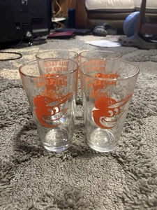 4 Baltimore Orioles Orange Bier Glas BOELTER - Bild 1 von 3