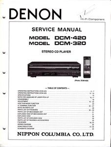 Original Denon DCM-420 / 320 Service Manual w. Fold-out Schematics and Diagrams - Picture 1 of 1
