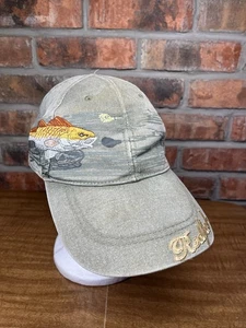 Flying Fisherman Embroidered Redfish Side Logo Strapback Hat Fish Ocean - Picture 1 of 10