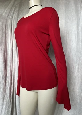 Top De Colección Y2K Manga Acampanada Rojo Ajustado Gótico Vampiro Hada Elegante Italia Talla Med Foto 1 de 4
