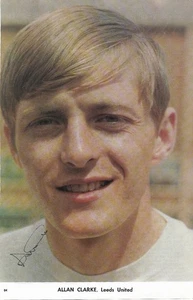LEEDS & ENGLAND: ALLAN CLARKE SIGNED 10.5x7 BOOK/ANNUAL PICTURE+COA - Picture 1 of 1