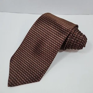 BRIONI - Brown Geometric Luxury Silk Tie Hand Made In Italy 61"x3.5" Necktie. - Picture 1 of 7