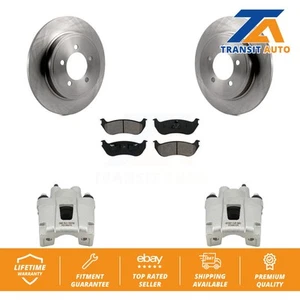 Rear Disc Brake Caliper Rotors & Semi-Metallic Pad Kit For Ford Explorer Mercury - Picture 1 of 1