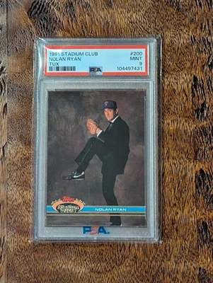 1991 STADIUM CLUB BASEBALL Nolan Ryan TUX CARD #200 PSA 9 MINT - Image 1 of 2