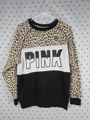 Victorias Secret Pink colorblock leopard cheetah sweater Vintage Style xs - Image 1 of 4