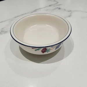 Lenox Chinastein Mohnblumen auf blau 6 1/4" Müslischale rote Blumen blaue Blätter - Bild 1 von 4