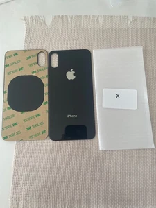 Vitre arrière iphone x xs xsmax apple back glass blanc noir doré - Photo 1 sur 8