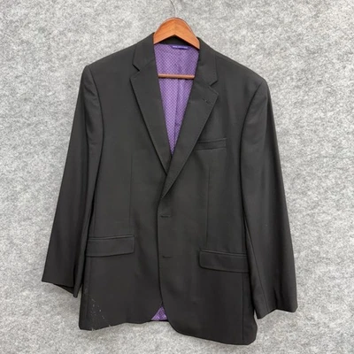 Chaqueta Blazer Ted Baker London Para Hombre 2 Botones Pecho Único 100% Lana Negra 42R Foto 1 de 4