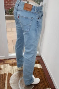 Mens 501 Slim Levi Strauss W34 L34 Light Blue Stretch 34 Jeans Tapered 501 ST - Picture 1 of 23