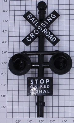 Lionel 262-10 Black Railroad Crossing Post Housing with Stop Sign - Image 1 of 2