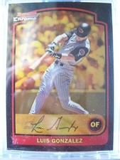 2003 BOWMAN CHROME BASEBALL GOLD REFRACTOR LUIS GONZALEZ # 087 / 170 !!!