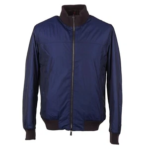 Isaia Reversible 'Extralight Aqua' Lightweight Insulated Bomber Jacket S (Eu 48) - Picture 1 of 9