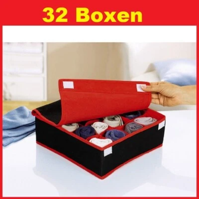 Posten 32 x Socken Krawatten Aufbewahrungsbox Organizer Box Stoffbox Schublade - Bild 1 von 3