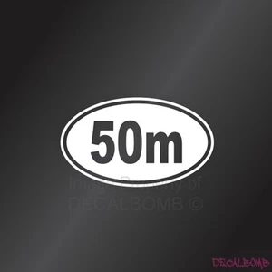 50m Swim Decal Sticker Oval Window Vinyl Run Walk rzr marathon car truck - Bild 1 von 3