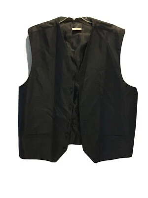 116 PRONTO UMO Men's Black And Silver Geometric Pattern Dress Vest Size XL - Image 1 of 4
