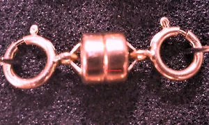 5.5mm ROSE 14k Gold FILLED STRONG MAGNETIC CLASP 3/4" Extender with Spring rings - Picture 1 of 4