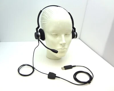 Jabra BiZ 2300 Duo Over-The-Head Headset + Earsing DA230 USB Adapter UC Version - Image 1 of 2
