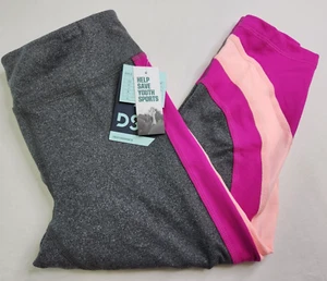 DSG Girls Dark Heather Gray Side Blocked Mid Rise Capri Leggings Size M 10-12 - Picture 1 of 7