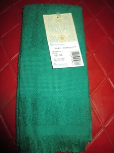 NWT BLANK Charles Craft 14-Count DARK GREEN Insert FINGERTIP TOWEL - Picture 1 of 2