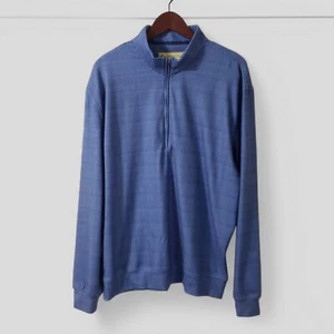 Donald Ross Mens TYR Prince Of Wales Plaid Fleece Half Zip Top Sz XL Navy... - Picture 1 of 13