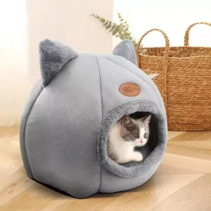 Comfort in Winter Cat Bed Little Mat Basket Small Pet House Pets Tent Cozy Cave - Picture 1 of 5