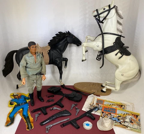 Vintage Gabriel Marx 1970s - LONE RANGER Silver, Bandit Smoke Black Horse ++ Lot Cover