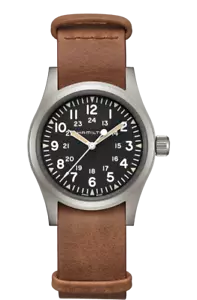 Hamilton Khaki Field Mechanical Black Dial Leather Band Men's Watch H69439531 - Picture 1 of 4