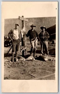 RPPC Postcard Deer Kills Hunters - Rifle - Buck *8856 - Picture 1 of 2