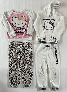 Lot 2 HELLO KITTY Girls White Pajama Sets Sz 4-5Y - Picture 1 of 3