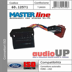 CONNETTORE RADIO ORIGINALE->ISO ALTOPARLANTI+ALIMENT FORD FIEST A 2006 AL 2008. - Foto 1 di 1