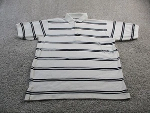 Outer Banks Reserve Golf Polo Shirt Mens  Casual Stripe White Navy LARGE NWOT - Picture 1 of 7