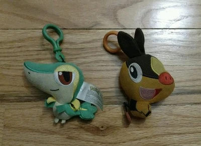 Pokemon Nintendo Tepig & Snivy Jakks Action Pull Shake Clip keychain Plush Lot 2 - Image 1 of 2