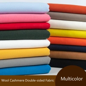 1M Double-sided Faux Wool Cashmere Fabric DIY Jackets Coats Material Thick Cloth - Picture 1 of 24