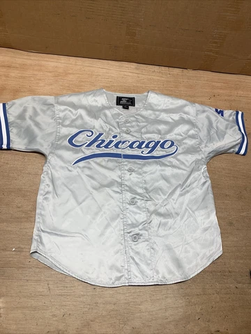Vintage 90s Starter Chicago Cubs Satin Sewn Jersey Women Youth Sz Small Cover