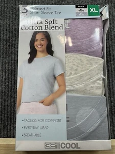 32 Degrees Shirt Womens X-Large 3-Pack Short Sleeve Ultra Soft Crew Neck New - Picture 1 of 8