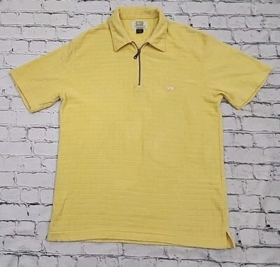 Vintage 90’s Guess Yellow Textured Terry Shirt 1/4 Zip Sz Large Embroidered Logo - Image 1 of 4
