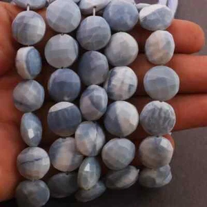 1 Strand Boulder Opal Coin Shape Beads,Faceted Blue Oregon  beads, jewelry - Picture 1 of 3