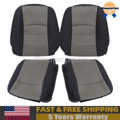 For 2009-2012 Dodge Ram 1500 2500 3500 Driver & Passenger Cloth Seat Cover Gray — 第 1/4 张图片