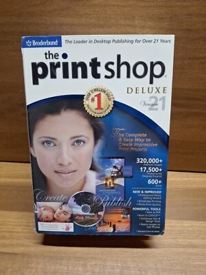 Broderbund The PrintShop Deluxe Version 21 (PC, 2005) Complete 4 CD Set - Image 1 of 3
