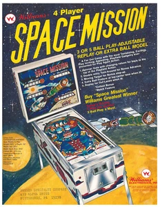Space Mission Williams Pinball Flyer / Brochure / Ad - Hard to Find - Mint - Picture 1 of 1