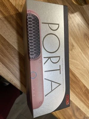 TYMO Porta Mini Cordless Hair Straightener Brush & Styling Hot Comb (Pink) New - Image 1 of 4