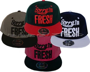 Sorry I'm Fresh Flat Peak Unisex Hombres Mujeres Snapback Hip Hop Gorra de Béisbol Sombrero - Imagen 1 de 3