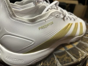Adidas Predator League IF6378 Mens 8.5 White Gold Metallic Soccer Cleats A4 - Picture 1 of 6
