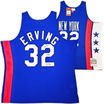 Camiseta deportiva ABA Nets Julius Dr J Erving Auto Blue Mitchell Ness 73 Swingman 2X BAS Foto 1 de 4
