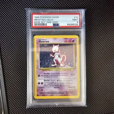 🟣 PSA 9 4ª Impresión Mewtwo 10/102 Holo 🟣 1999-2000 Conjunto Base Tarjeta Pokémon 🟣 Foto 1 de 2