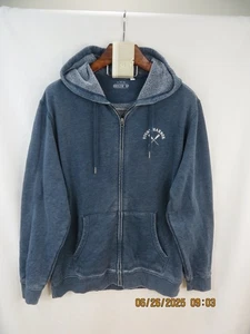BREEZIN' UP SZ XL Cotton/Polyes Men's WORN Blue Zippered Fleece Sweat Shirt - Picture 1 of 20